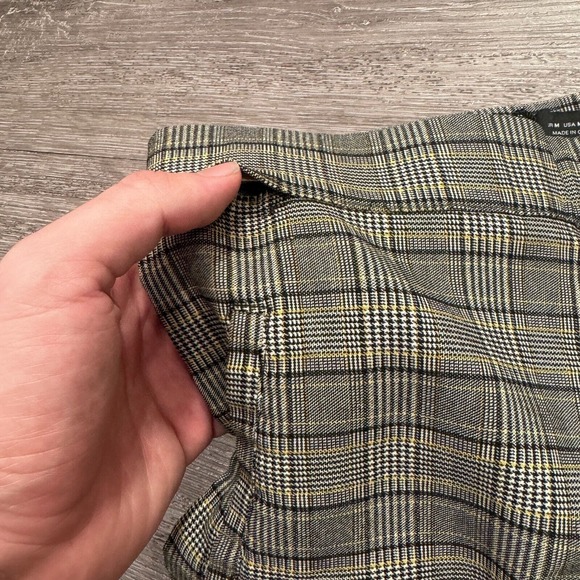 Zara Pants Womens Medium Gray Plaid Tapered Leg Mid Rise Pockets Preppy Casual - Picture 5 of 14